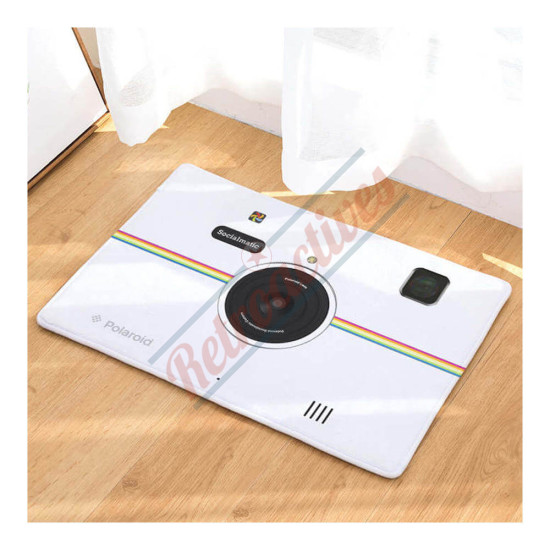 Retro Polaroid Camera Rug Bath Mat  