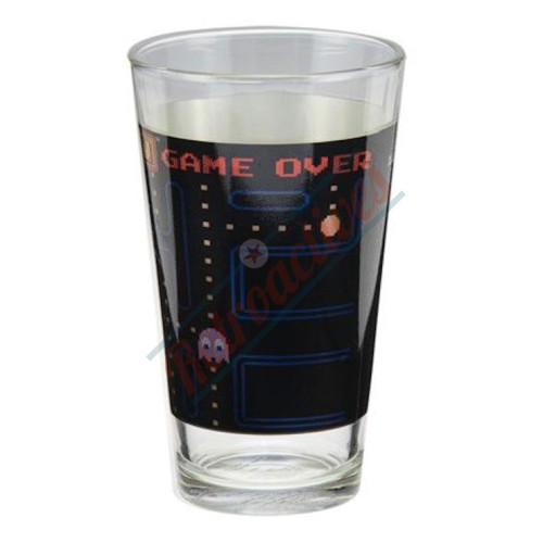 Pac Man Laser Decal 16 Ounce Glasses-2 Piece Set Pac Man Laser Decal 16 Ounce Glasses-2 Piece Set