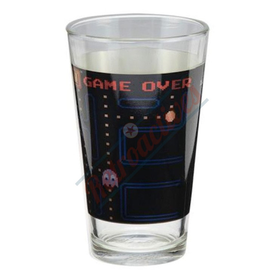 Pac Man Laser Decal 16 Ounce Glasses-2 Piece Set