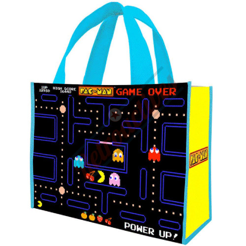 Pac Man Large Recycled Shopper Tote Pac Man Large Recycled Shopper Tote