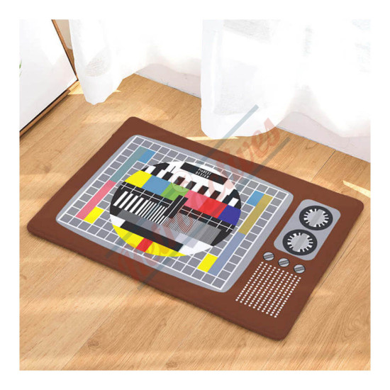 Retro TV Set Rug Bath Mat