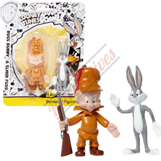 Bugs Bunny and Elmer Fudd Bendable Pair