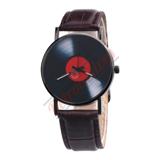 Retro Style Vinyl Record Quartz Unisex Watch