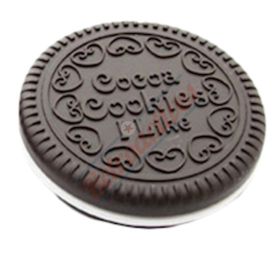 Chocolate Cookie Compact Mirror Comb Case-Dark