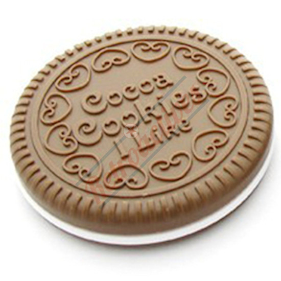 Chocolate Cookie Compact Mirror Comb Case-Milk