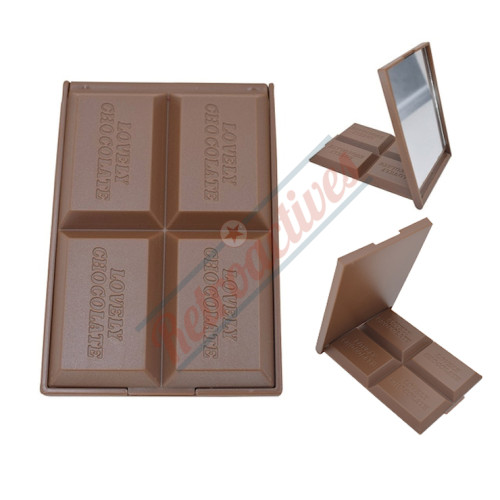 Chocolate Candy Bar Compact Mirror Case-Milk Chocolate Candy Bar Compact Mirror Case-Milk