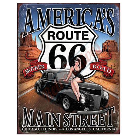  Route 66 America's Main Street Vintage Tin Sign