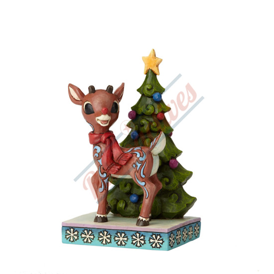 Rudolph Standing By Tree Figurine By Jim Shore