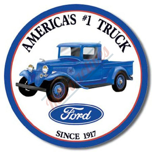Ford Trucks Round Tin Sign Ford Trucks Round Tin Sign
