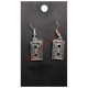 Silvertone Cassette Tape Drop Earrings