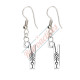 Silvertone Clothes Pin Drop Earrings