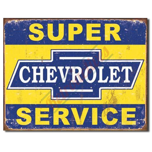 Chevrolet Super Service Tin Sign Chevrolet Super Service Tin Sign