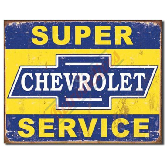 Chevrolet Super Service Tin Sign