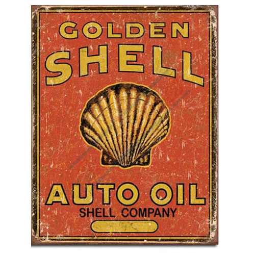 Golden Shell Auto Oil Tin Sign Golden Shell Auto Oil Tin Sign