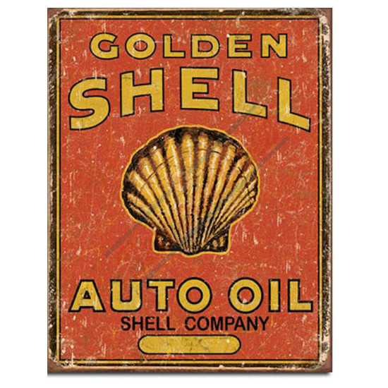 Golden Shell Auto Oil Tin Sign