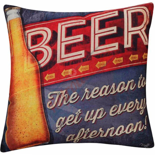 Beer The Reason To Get Up Every Afternoon - Decorative Throw Pillow Beer The Reason To Get Up Every Afternoon - Decorative Throw Pillow