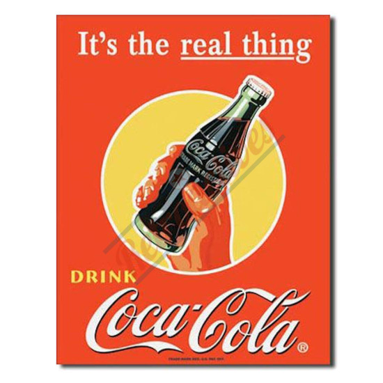Drink Coca Cola 'Its The Real Thing' Tin Sign
