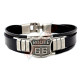 Route 66 Sign Leather Band Bracelet