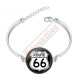 Ladies Route 66 Glass Cabochon Bracelet