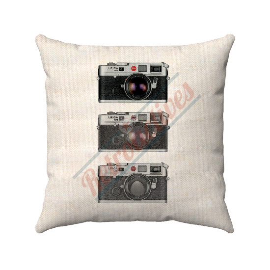 Retro Cameras - 35 mm Cameras - Minimalistic Decorative Throw Pillow