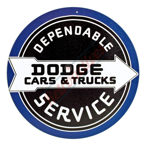 Dependable Dodge Cars And Trucks Round Tin Sign Dependable Dodge Cars And Trucks Round Tin Sign