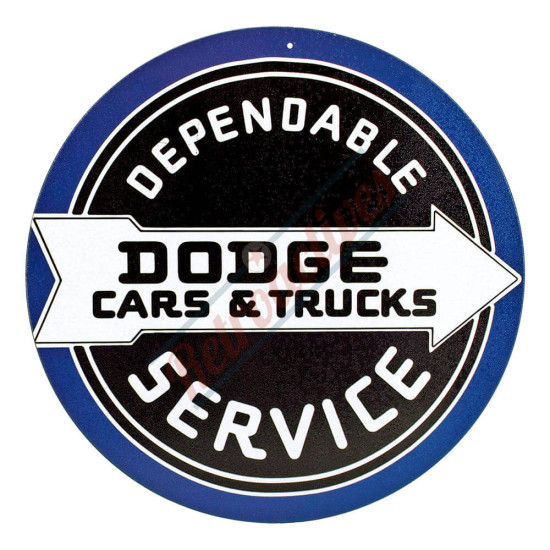 Dependable Dodge Cars And Trucks Round Tin Sign