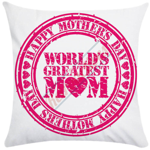 World's Greatest Mom - Pink Distressed Stamp Decorative Throw Pillow World's Greatest Mom - Pink Distressed Stamp Decorative Throw Pillow