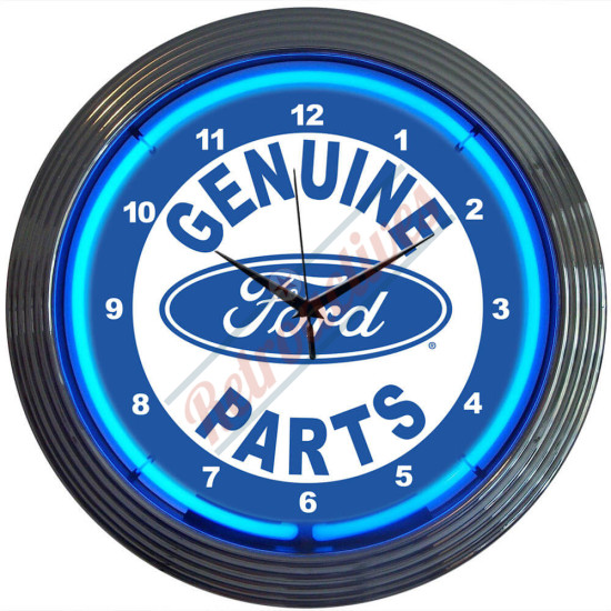 Genuine Ford Parts Blue Neon Clock