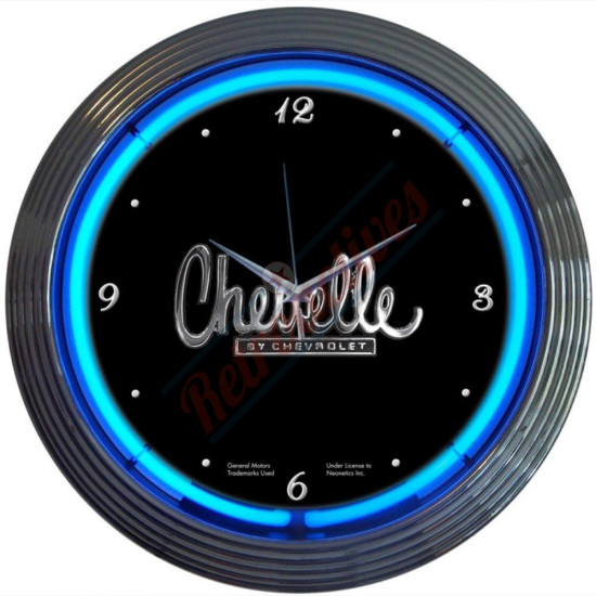 Chevrolet Chevelle Blue Neon Clock