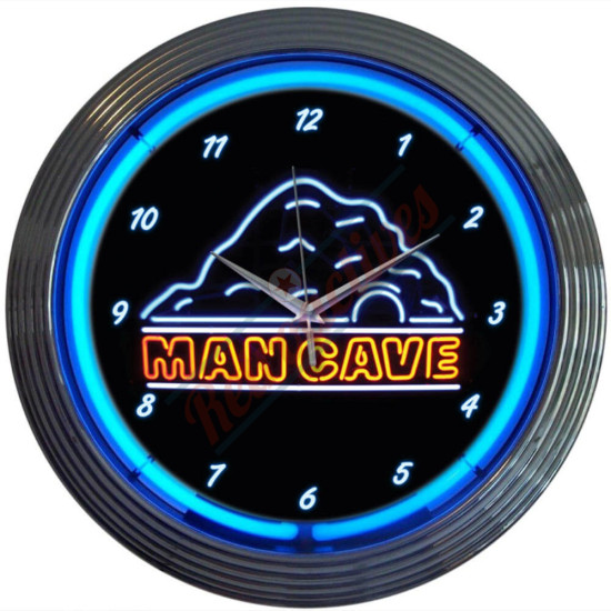 Man Cave Blue Neon Clock