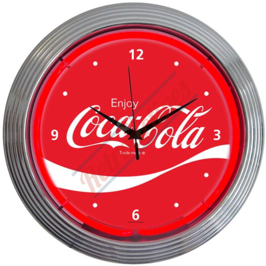 Enjoy Coca-Cola Wave Red Neon Clock