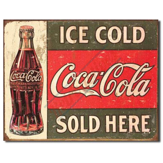 Ice Cold Coca-Cola Sold Here Tin Sign