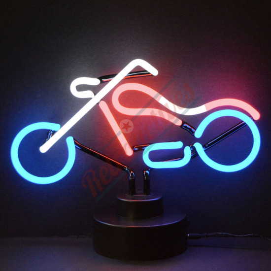 Chopper Motorcycle Neon Sculpture