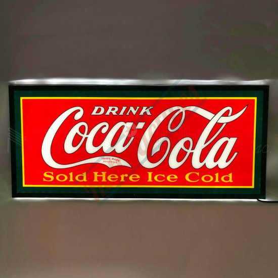 Drink Coca-Cola Sold Here Ice Cold Slim Line LED Sign