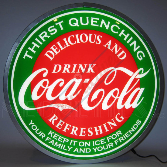 Coca-Cola Evergreen 15 Inch Round Backlit LED Sign