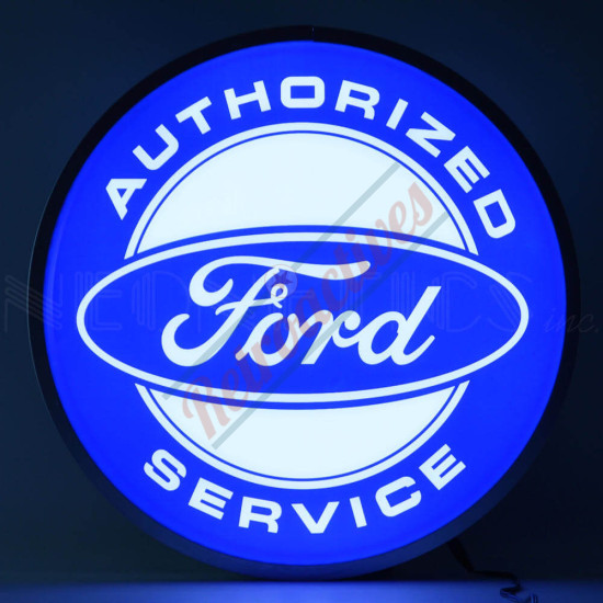 Ford Authorized Service 15 Inch Round Backlit LED Sign