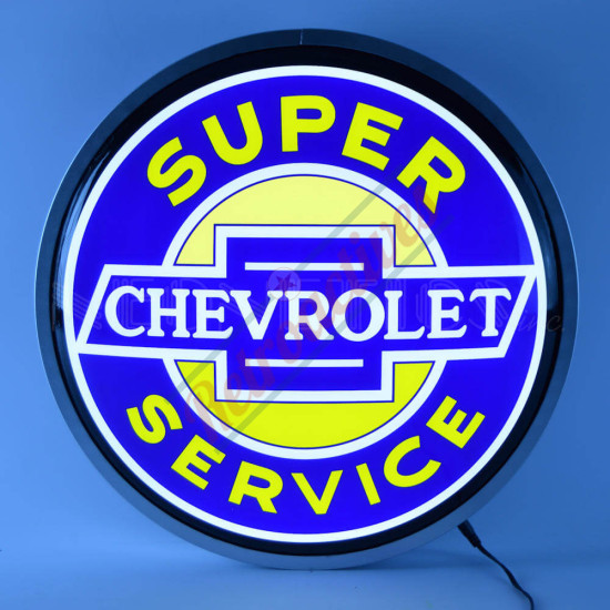 Super Chevrolet Service 15 Inch Round Backlit LED Sign