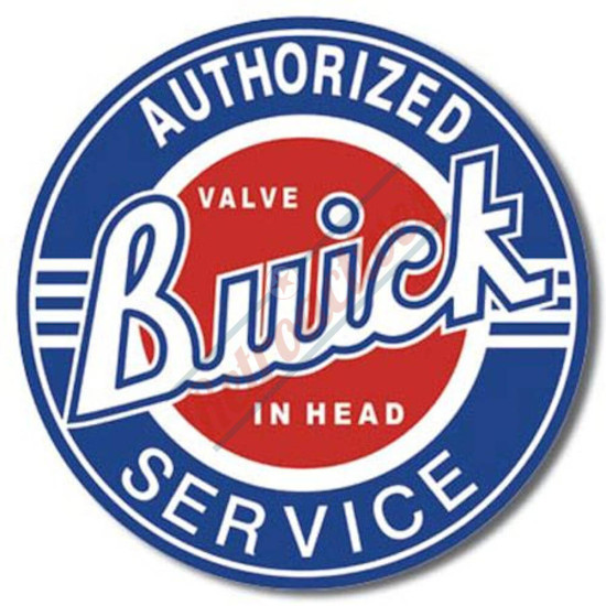 Authorized Buick 'Valve In Head' Service Round Tin Sign