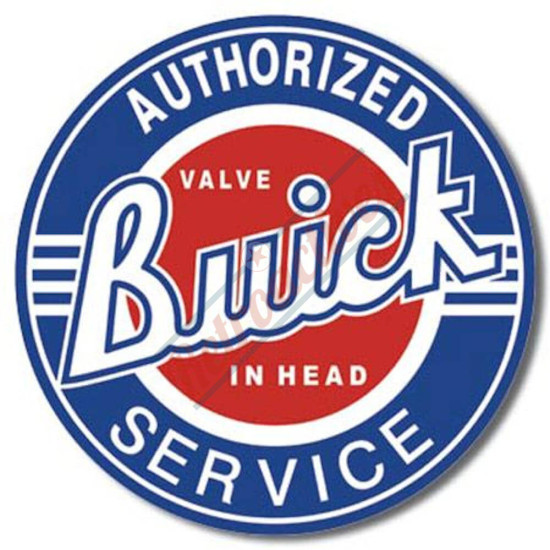 Authorized Buick 'Valve In Head' Service Round Tin Sign