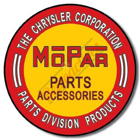 Mopar Parts Accessories Round Tin Sign 