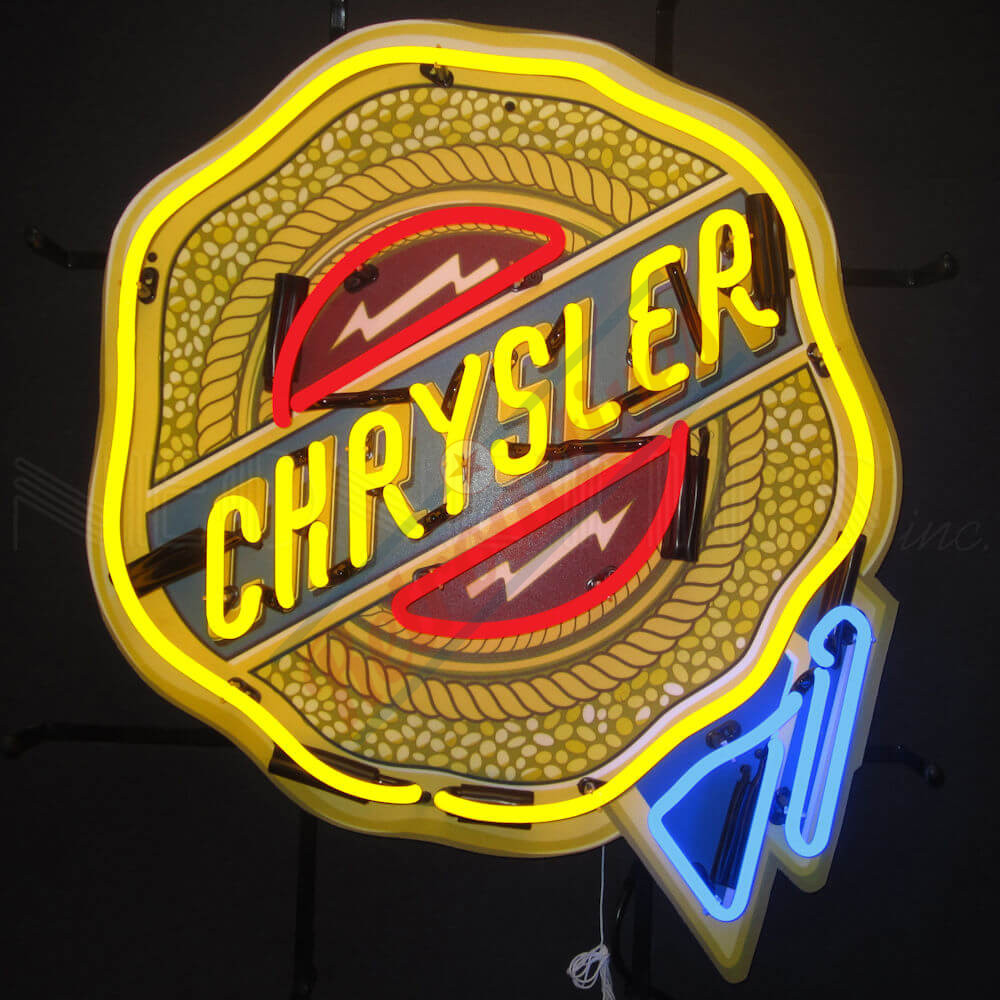 Chrysler Badge Standard Neon Sign with Backing