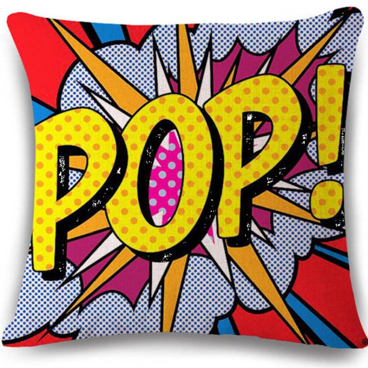 Pop Art Comic Dotted Pop Decorative Throw Pillow