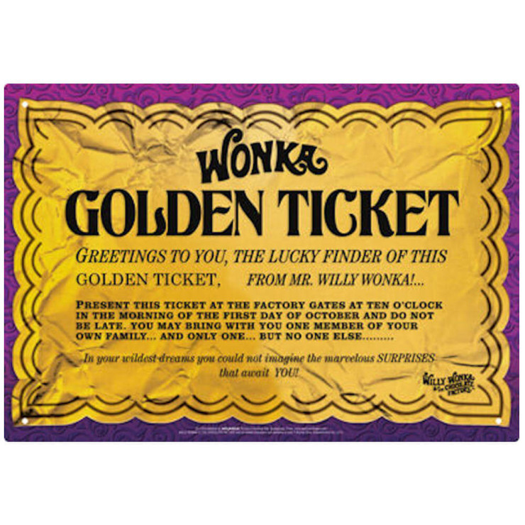 Willy Wonka Recipe Tin Sign Novelty Aquarius for sale online 