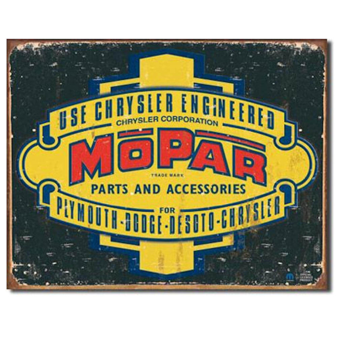 Mopar Parts and Accessories Vintage Tin Sign