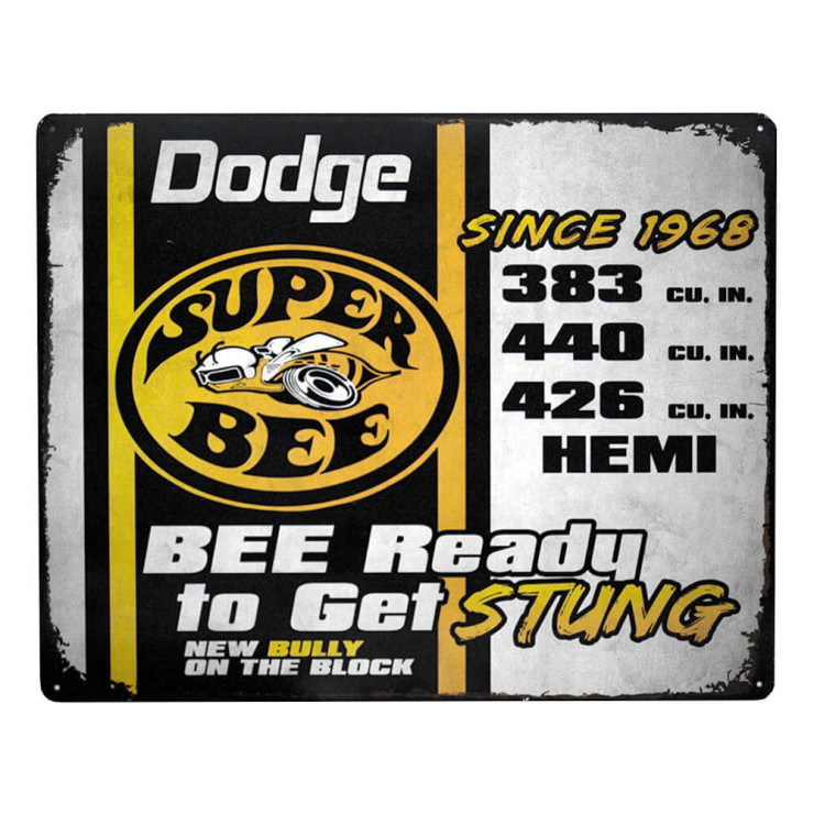 Dodge Super Bee Tin Sign Mopar Challenger Charger Hemi Scat Pack