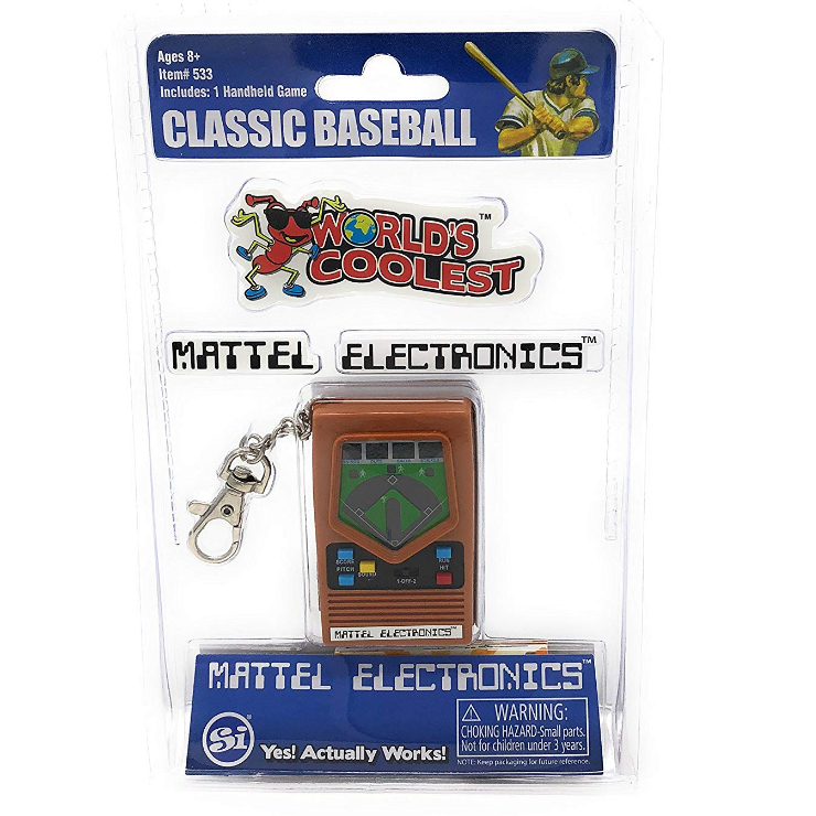 World's Coolest Mattel Electronic Games Baseball Handheld Keychain Game 